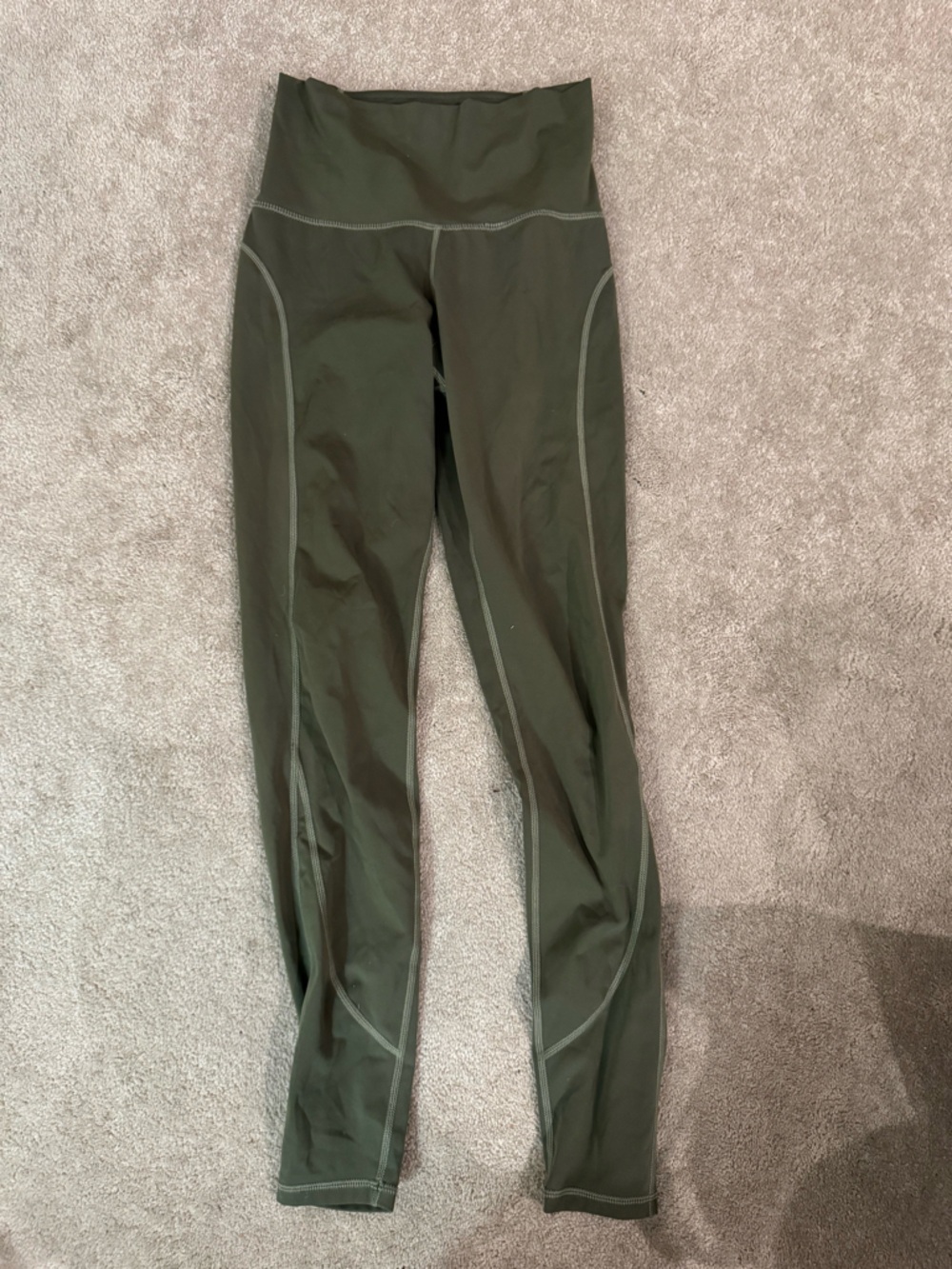Olive Green High-Waist Leggings